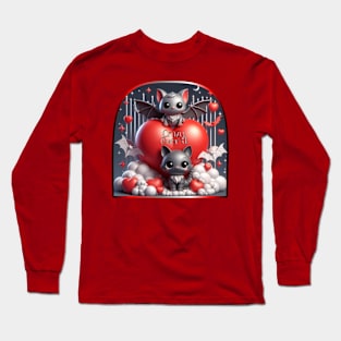 Cute Cat & Bat - Crazy Over U Long Sleeve T-Shirt